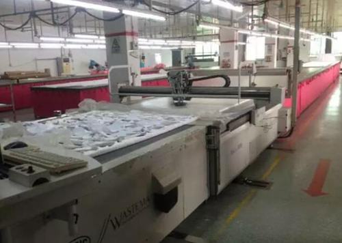 制衣生产过程：自动裁床