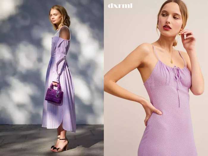香芋紫色连衣裙
